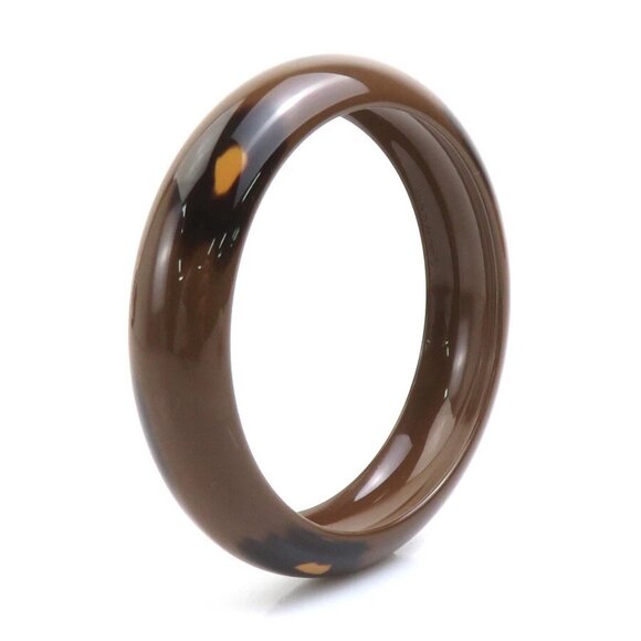 Auth HERMES Bangle Bracelet Brown Lacquerwood - Picture 1 of 9